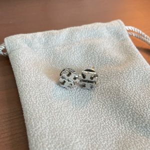 Tory Burch Signature silver logo earrings